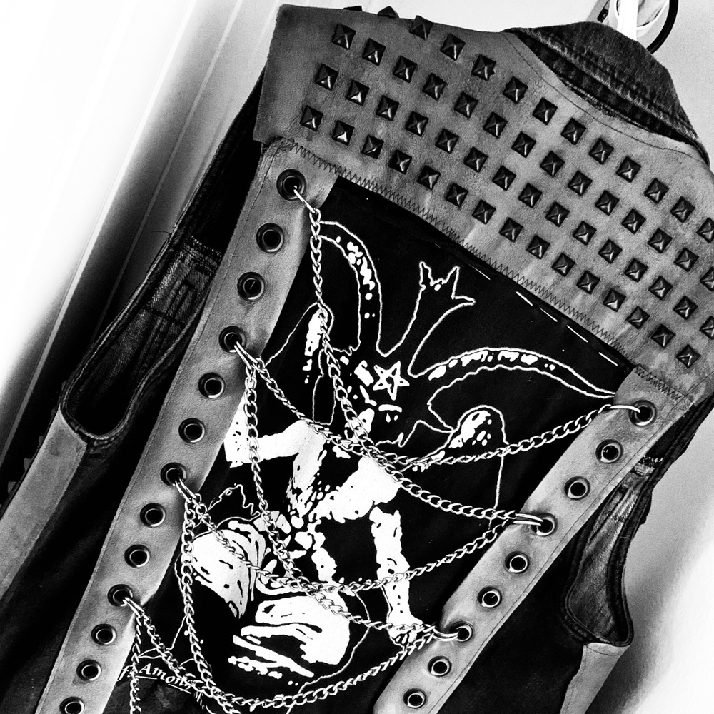Chained/ studded satanic Vest (men’s)